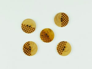 Half check wood buttons 25mm